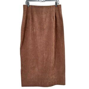 Wildlife Sportswear Midi Skirt SIZE 14 Pleated Front Back Slit 32 in Waist USA